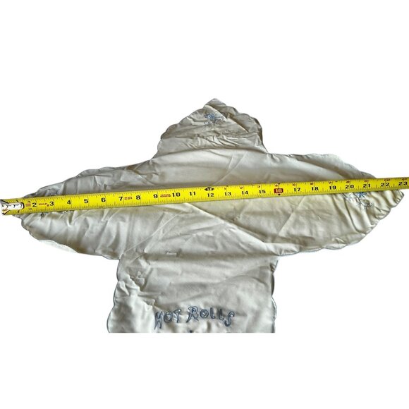 Vintage Embroidered Hot Rolls Bread Warmer Towel 22.5" X 23" Floral White & Blue - Picture 5 of 6